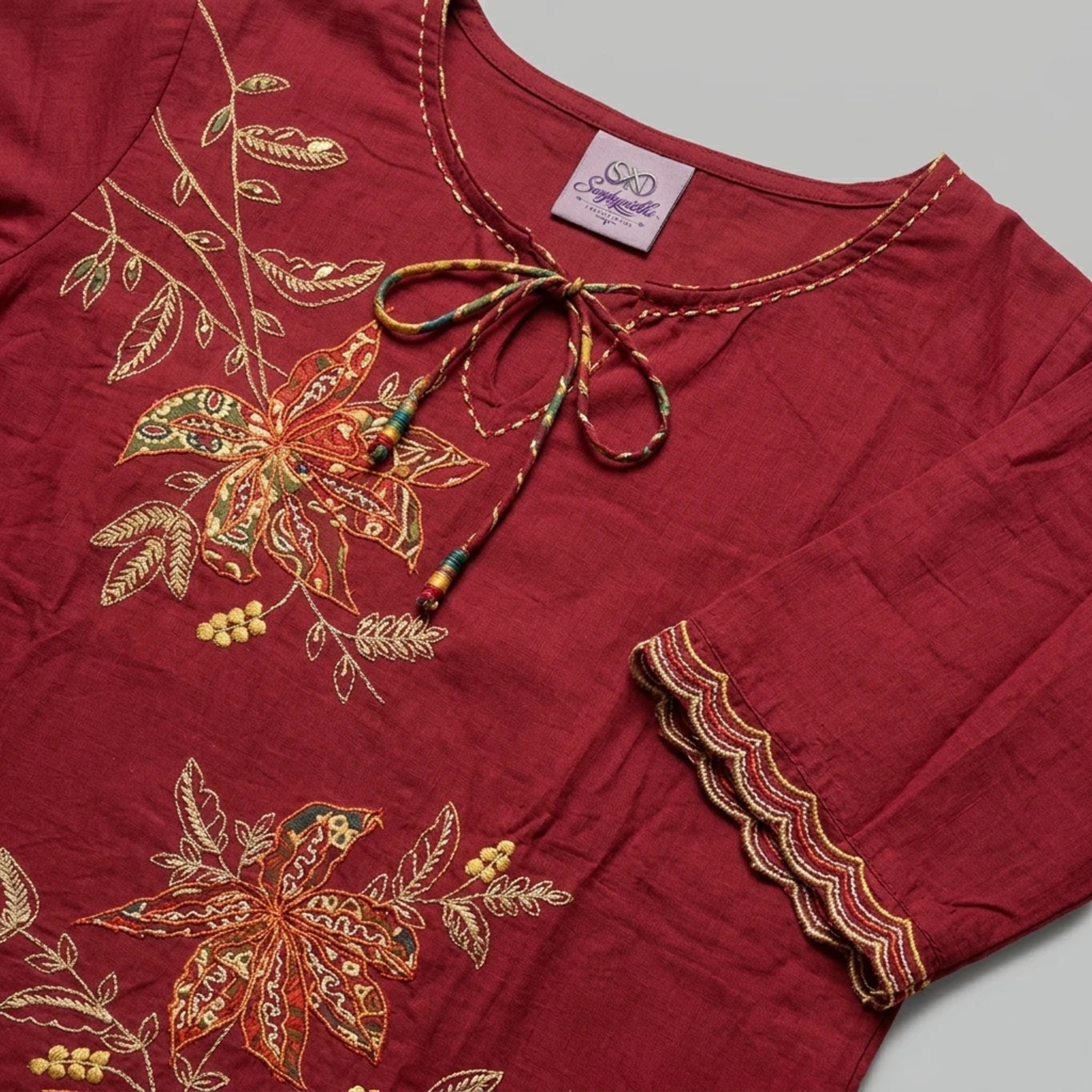 Fancy cotton designer patch & emb. top n bottom with dupatta